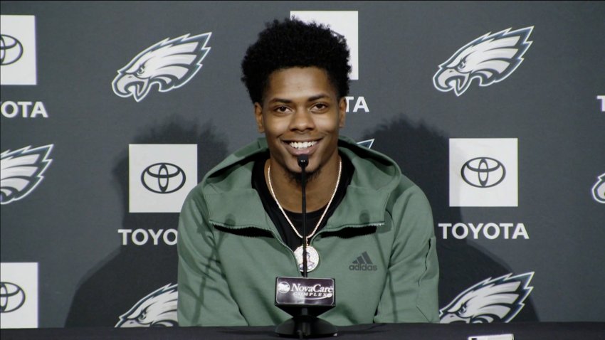 New Eagles CB Greedy Williams speaks to the media