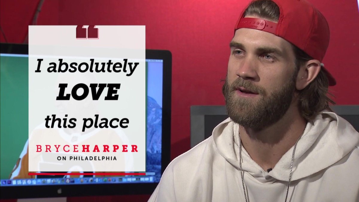 Bryce Harper thanks Philly with his very own Eagles chant – NBC