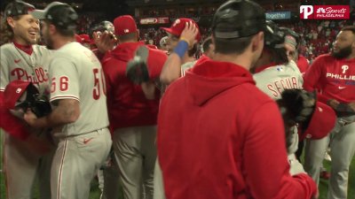 Philadelphia Phillies Celebrate Win with Wild Celebration — See the Photos!