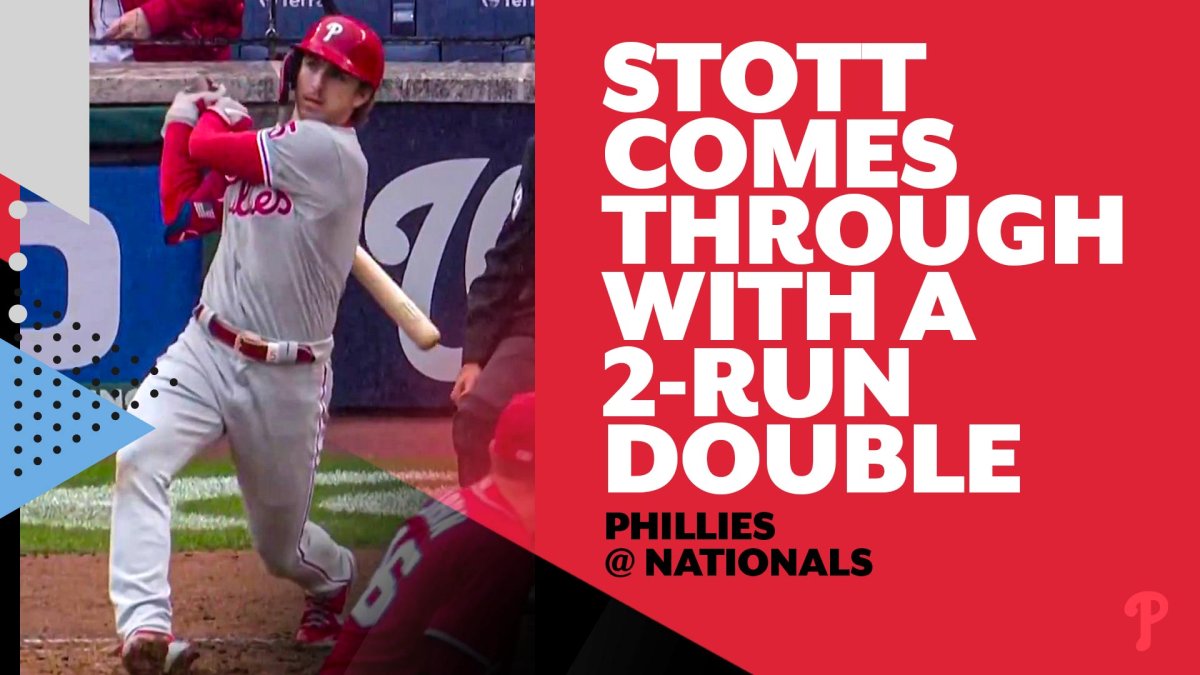 A sweet swing from Bryson Stott brings in two runs through the rain – NBC  Sports Philadelphia