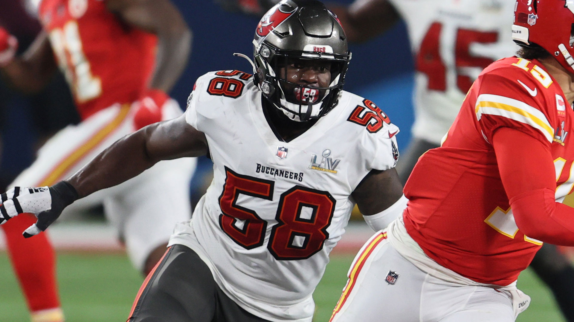 <p>Barrett wasn’t able to duplicate his 19 1/2 sack season from 2019 but he had 8 in 2020 and then showed out in the playoffs. He had three sacks in the NFC Championship Game and another in the Super Bowl. He was a menace against the Chiefs in Super Bowl LIV.</p>