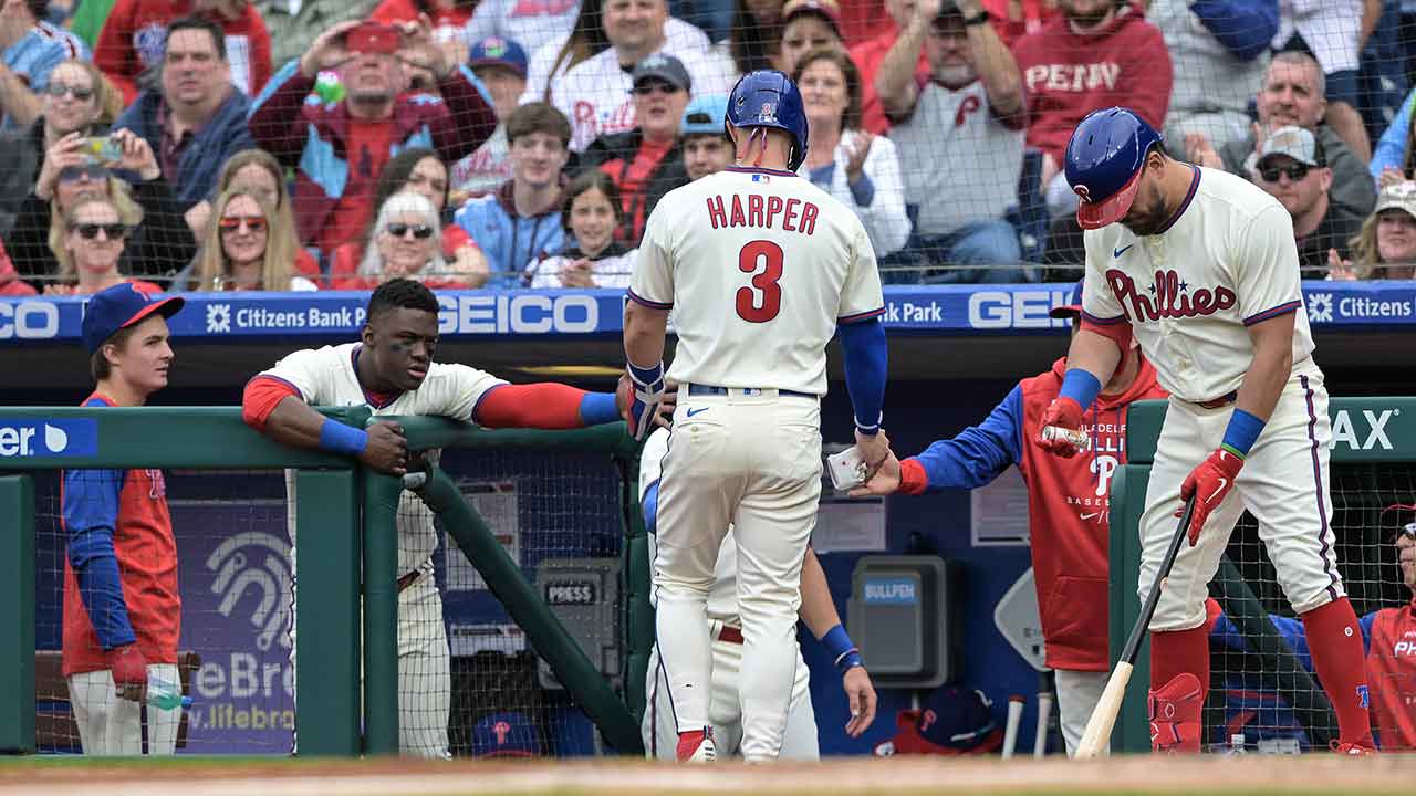 Bryce Harper discouraged by lingering injury to throwing arm – NBC