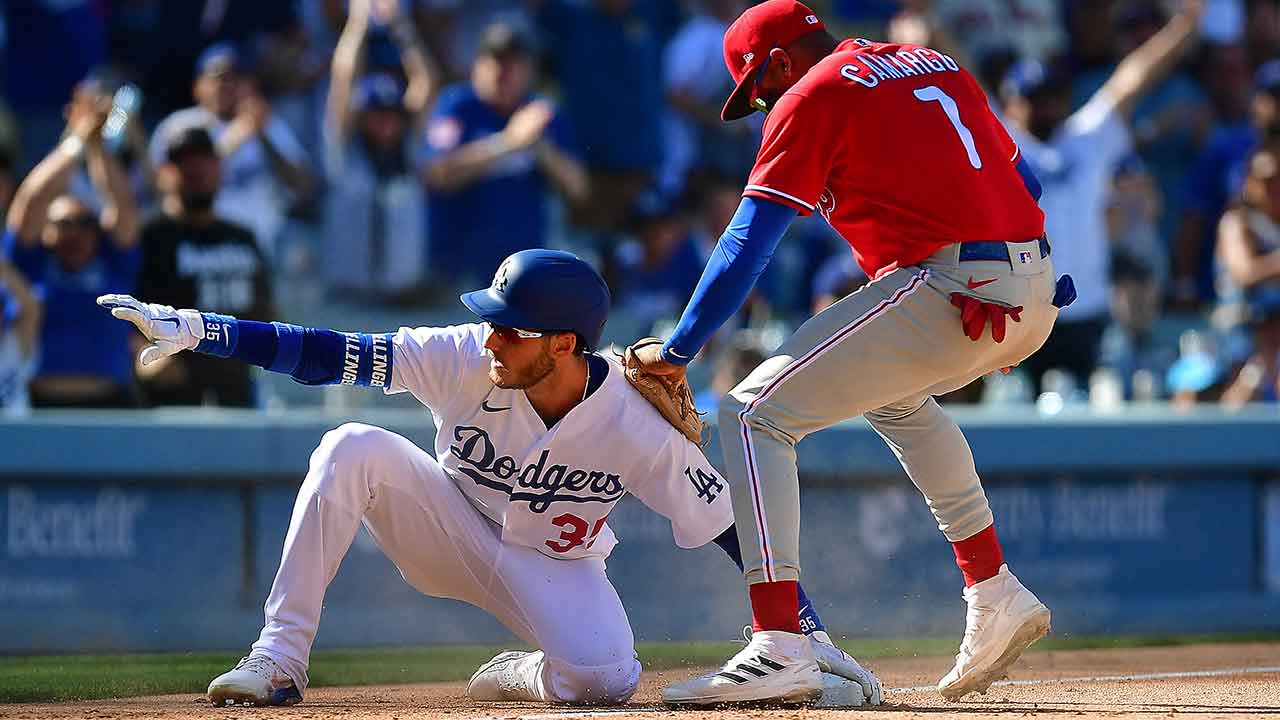 LOS ANGELES, CA - MAY 02: Philadelphia Phillies third baseman Alec Bohm  (28) looks on during the MLB game between the Philadelphia Phillies and the  Los Angeles Dodgers on May 2, 2023