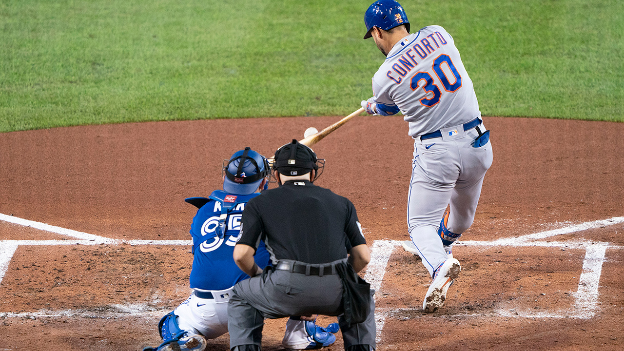 <p>Selected three picks after Nola in the 2014 draft, Conforto has also turned into a very good major-leaguer. This past season was his best — though again, it was only 60 games. He hit .322/.412/.515 and cemented himself in the middle of the Mets’ order.</p>
<p>Now, he has a lot more help around him with the additions of Lindor and James McCann. The Mets’ lineup is going to be deep and Conforto will be in the center of it. Coming off of Pete Alonso’s concerningly poor 2020, Conforto might be their most important power hitter next season.</p>
