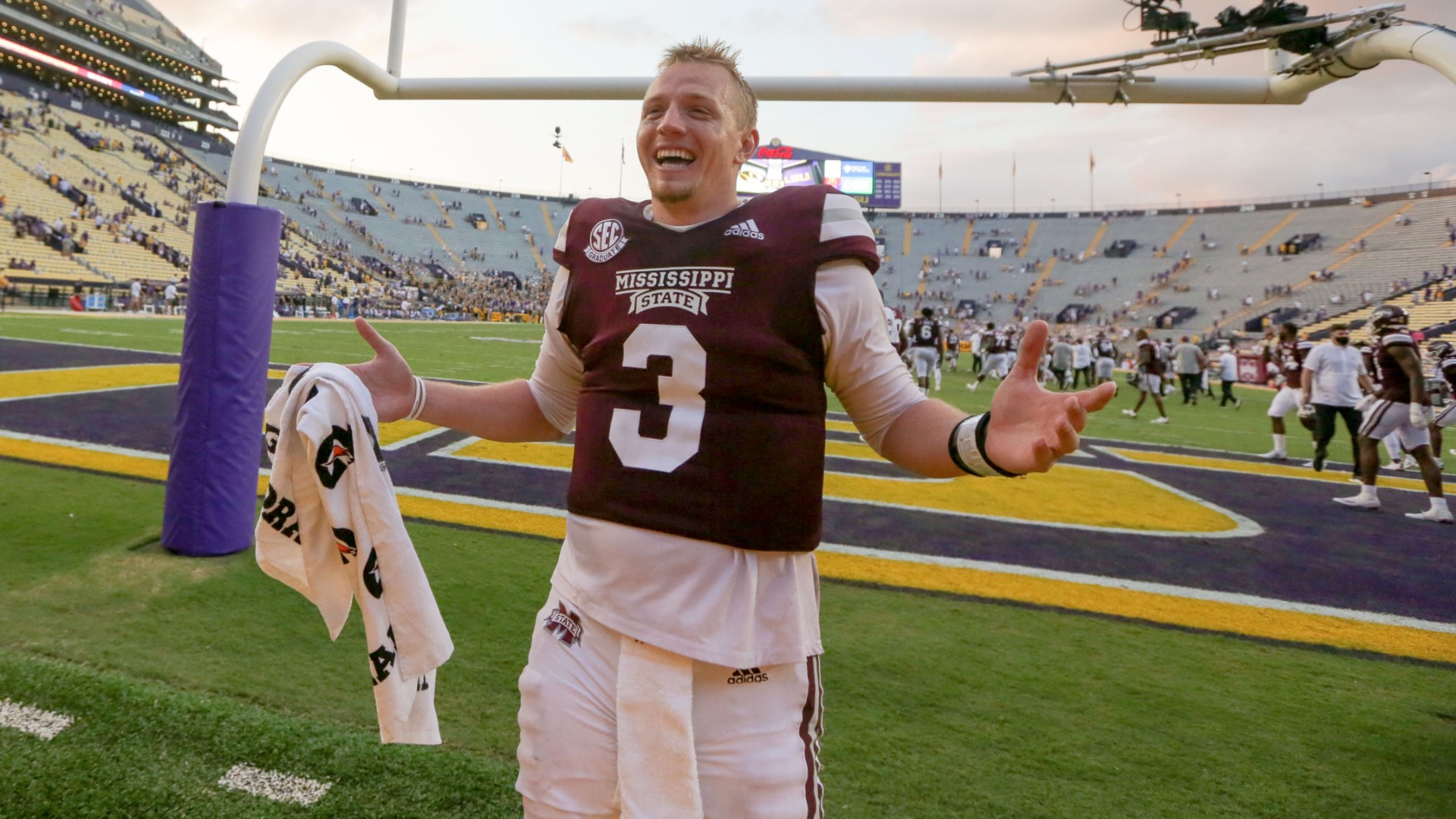 <p>Welcome to the Quarterback Factory. Even if the Eagles don’t use their first-round pick on a QB, my guess is they still draft a developmental guy at some point, especially if they use all 11 picks. Costello (6-5, 225) played his senior season at Mississippi State after starting his career at Stanford. In six games in 2020, Costello completed 64.1% of his passes for 1,283 yards with 6 touchdowns and 11 interceptions. After three years in Stanford’s pro system, Costello didn’t have a good year in the Air Raid in 2020. His stock is pretty low heading into the draft but he has a big arm and has enough raw tools for coaches to be intrigued.</p>