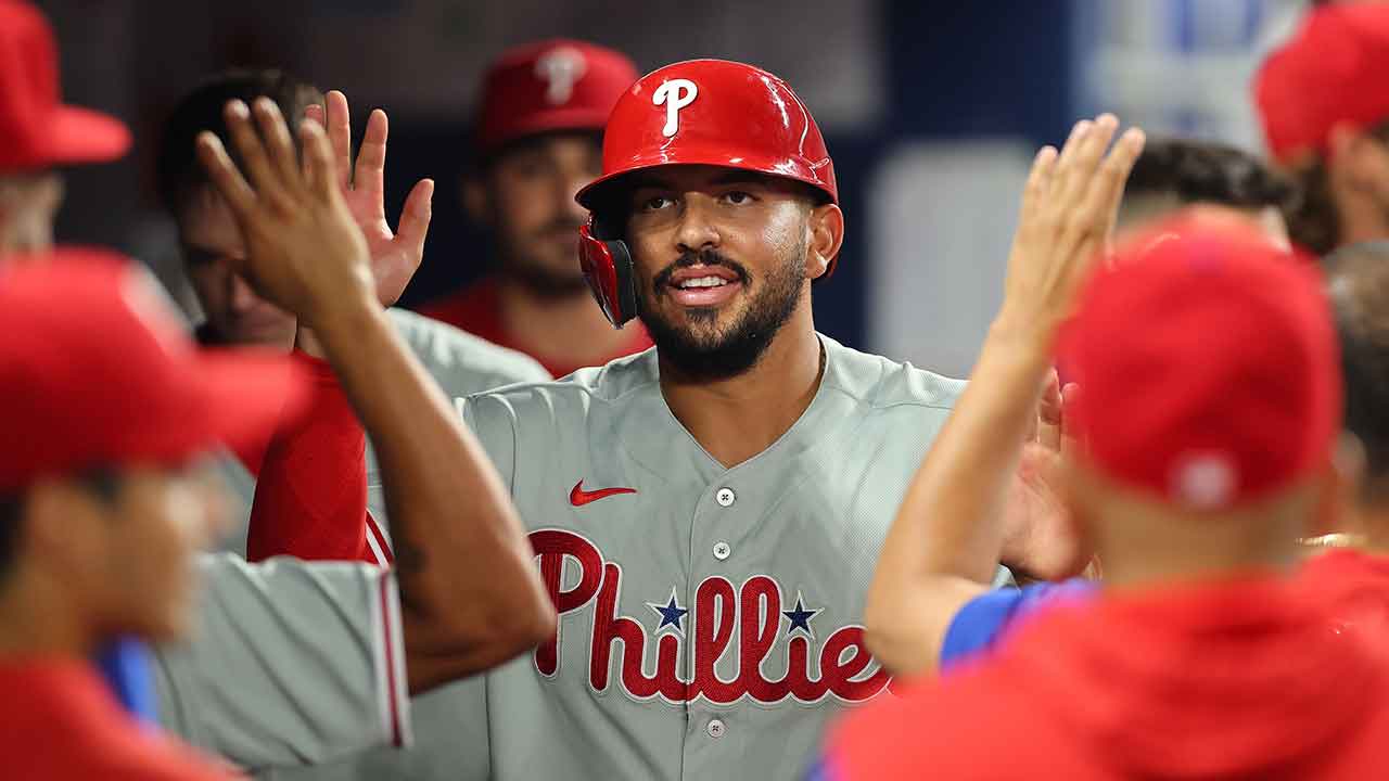 Phillies' Darick Hall enjoys aftermath of homering for his first MLB hits