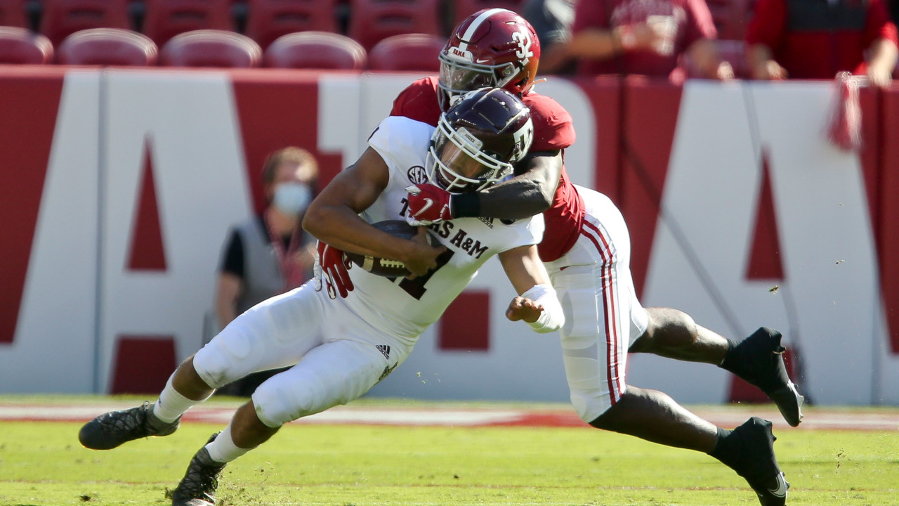 <p>After missing the entirety of the 2019 season with a knee injury, Dylan Moses bounced back in a huge way during the Crimson Tide's 2020 championship run, combining for 76 tackles.</p>
<p>Possessing legitimate sideline-to-sideline range, Moses can play any of the three linebacker spots in a 4-3 look. For fans looking to bring some physicality to the next era of Eagles defenders, look no further.</p>