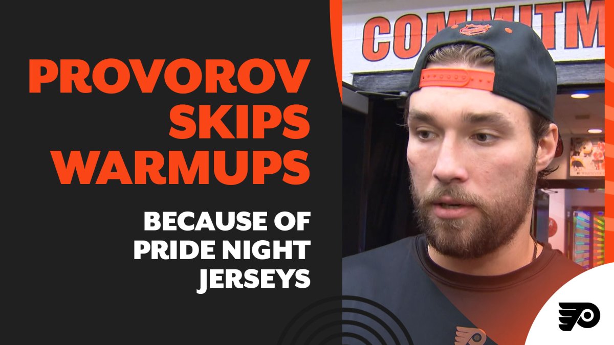 Flyers: Ivan Provorov doesn't wear Pride Night jerseys in warmups