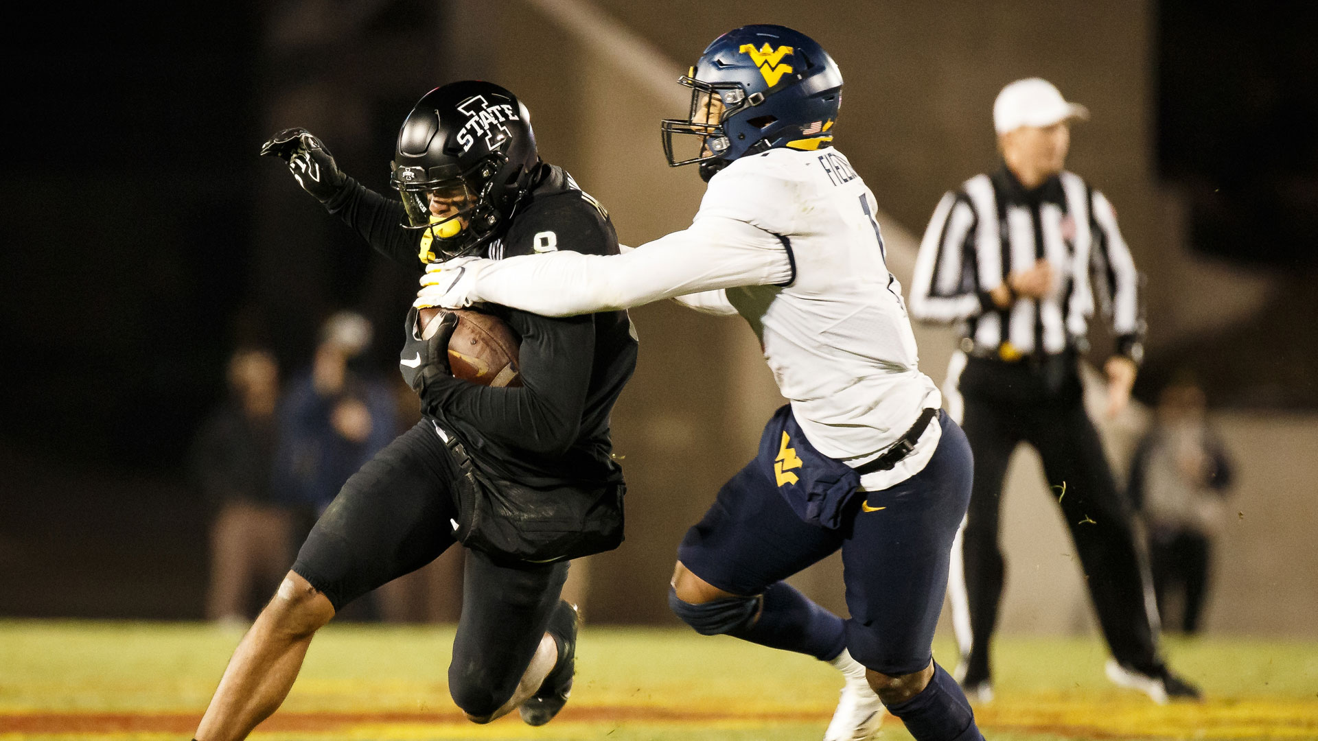 <p>Fields had a very good showing at the Senior Bowl so maybe he’ll be gone by the time the fifth round rolls around but there’s plenty to like about Fields. After spending three seasons at Arizona, Fields (6-1, 220) had a big season for the Mountaineers in 2020 with 88 tackles, 4 TFLs and an interception in nine games.</p>