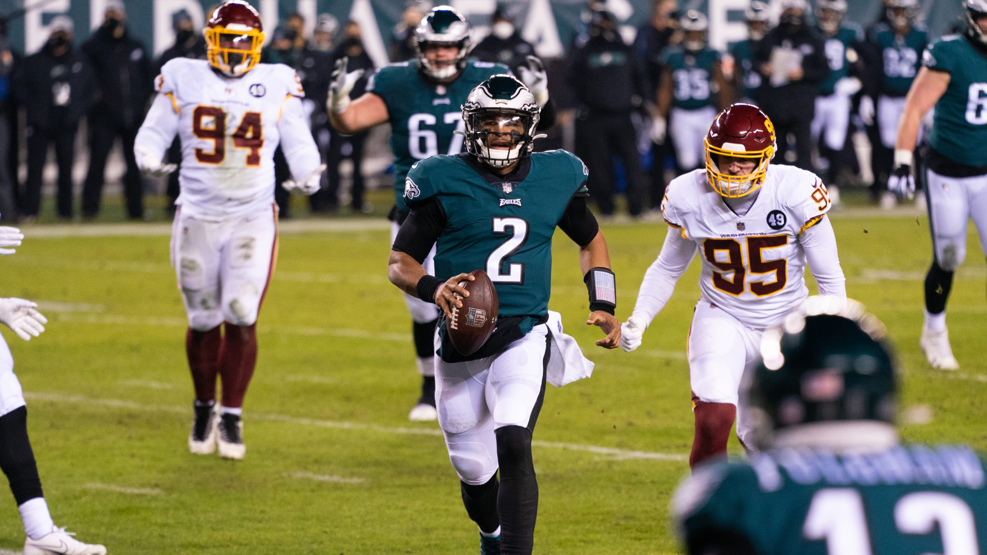 <p><strong>The Good: </strong>There’s no denying the spark Hurts provided to the Eagles’ offense after he was inserted into the lineup. In his very first NFL start in Week 13, Hurts led the Eagles to an upset over the Saints. And in his next start against Arizona, he had his best statistical day, throwing for 338 yards with 3 touchdowns and adding another score on the ground. His legs make him a true dual-threat QB and he averaged 68 yards per game on the ground in his starts.</p>
<p><strong>The Bad: </strong>Although they might have pulled out a win if Hurts stayed in the game in Week 17, the Eagles went 1-3 in Hurts’ four starts and many of the same issues the offense faced with Carson Wentz at quarterback began to surface with Hurts. The scariest statistic from his four starts is that Hurts completed just 69 of 133 pass attempts (51.88%). That is not good enough.</p>
<p><strong>The Future: </strong>It’s really up in the air right now. First, the Eagles have to figure out the situation with Wentz. Is he back? Are they trading him? Is he back as the starter or in a competition? Until the Eagles figure that out, Hurts will have to wait and see. He did some good things in his time as a starter in 2020 but it’s way too early to say whether or not he can be a franchise guy and it’s way too early to know what his ceiling in the NFL can be.</p>
<p> </p>
<p> </p>
<p> </p>
<p> </p>
<p> </p>
<p> </p>
<p> </p>
<p> </p>