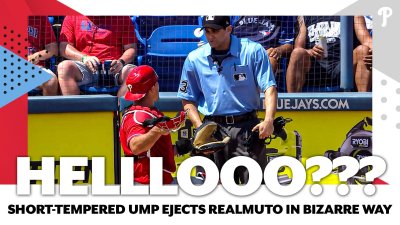 Umpire ejects Realmuto after bizarre game ball exchange - CBS