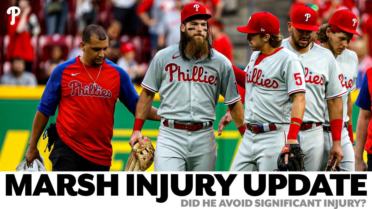 Phillies, Brandon Marsh await test results on his injured knee