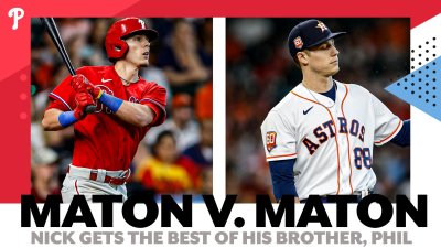 MLB on X: Nick Maton got a hit off his brother Phil and you have to love  the reactions by them both. 🤣  / X