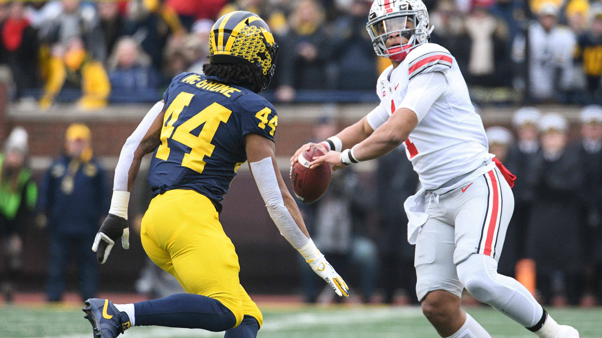 <p>There’s not a ton to go off of here with McGrone, who played in just 16 games for the Wolverines and just five in 2020. But that lack of action might actually help him fall to the Eagles in the fourth round. McGrone (6-1, 236) might not have the experience but has a good frame and athleticism and had a very good 2019 season.</p>
