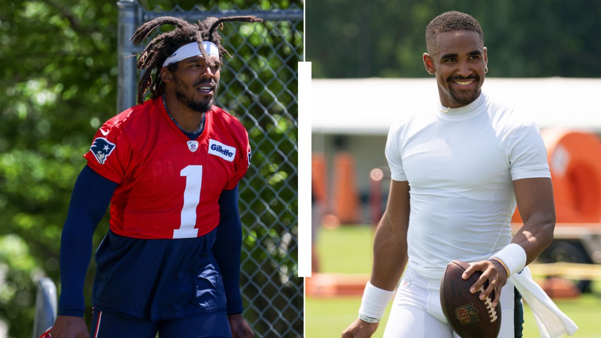 Cam Newton seemed excited to meet Jalen Hurts, too