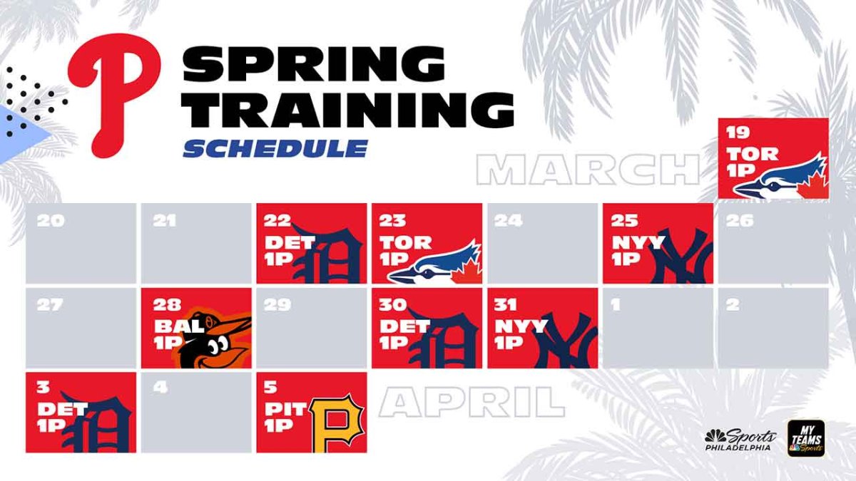 Phillies 2022 TV schedule 9 spring training games to air on NBC Sports