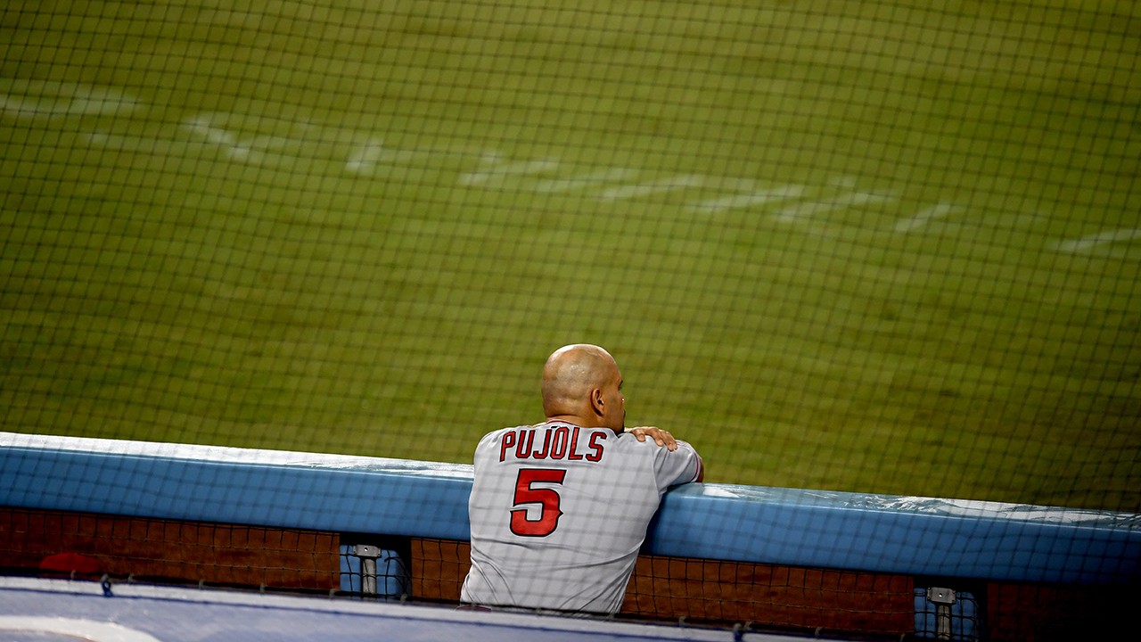 <p>There's no doubting Albert Pujols is an all-time great. But it has been tough to watch his play decline over the last few seasons in Anaheim. His on-base percentage now looks like his batting average once did (in a down year). You can't knock his decision to hang on and collect a significant payday while adding to his counting stats. That said, his career now falls below the Mays-Aaron line. Not a bad place to be. But the potential existed for Pujols to have been in their company.</p>