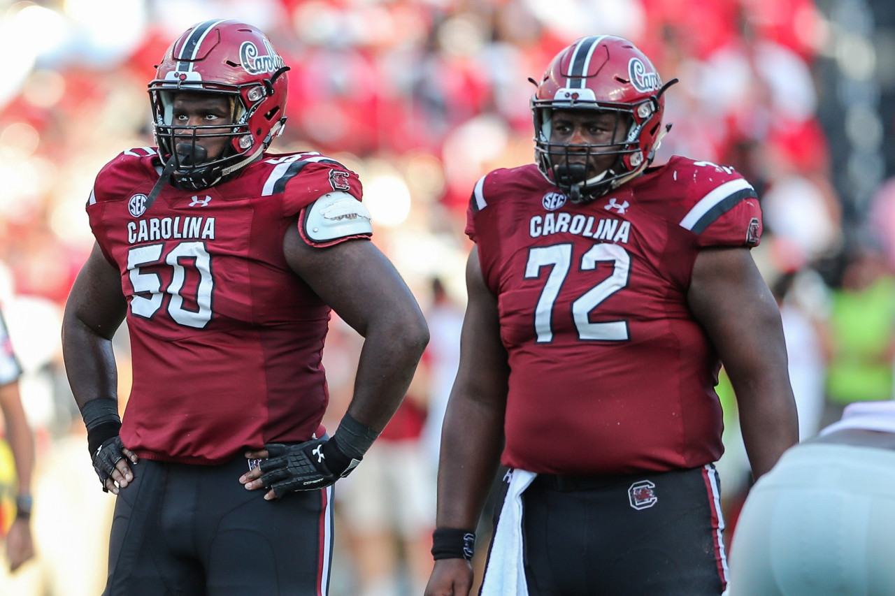 <p>For all his draft faults, Howie Roseman has illustrated a knack for finding offensive linemen who are legitimate NFL players late in the draft. Sadarius Hutcherson (no. 50 above) will be more of a guard at the pro level, but his experience at both guard and tackle on both sides of the line at South Carolina will make him a key depth piece.</p>
<p> </p>