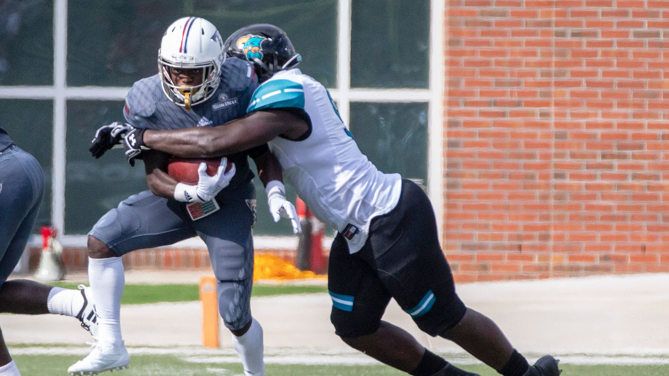 <p>Coastal Carolina became the Cinderella darling of college football last season and Tarron Jackson causing havoc was a major part of that.</p>
<p>It was against lower-level competition in the Sun Belt Conference, but Jackson totaled 42 tackles for loss and 24.5 sacks in four years for Chanticleers.</p>
<p>Don't count out his motor carrying him to a rotational pass-rusher role at the pro level.</p>