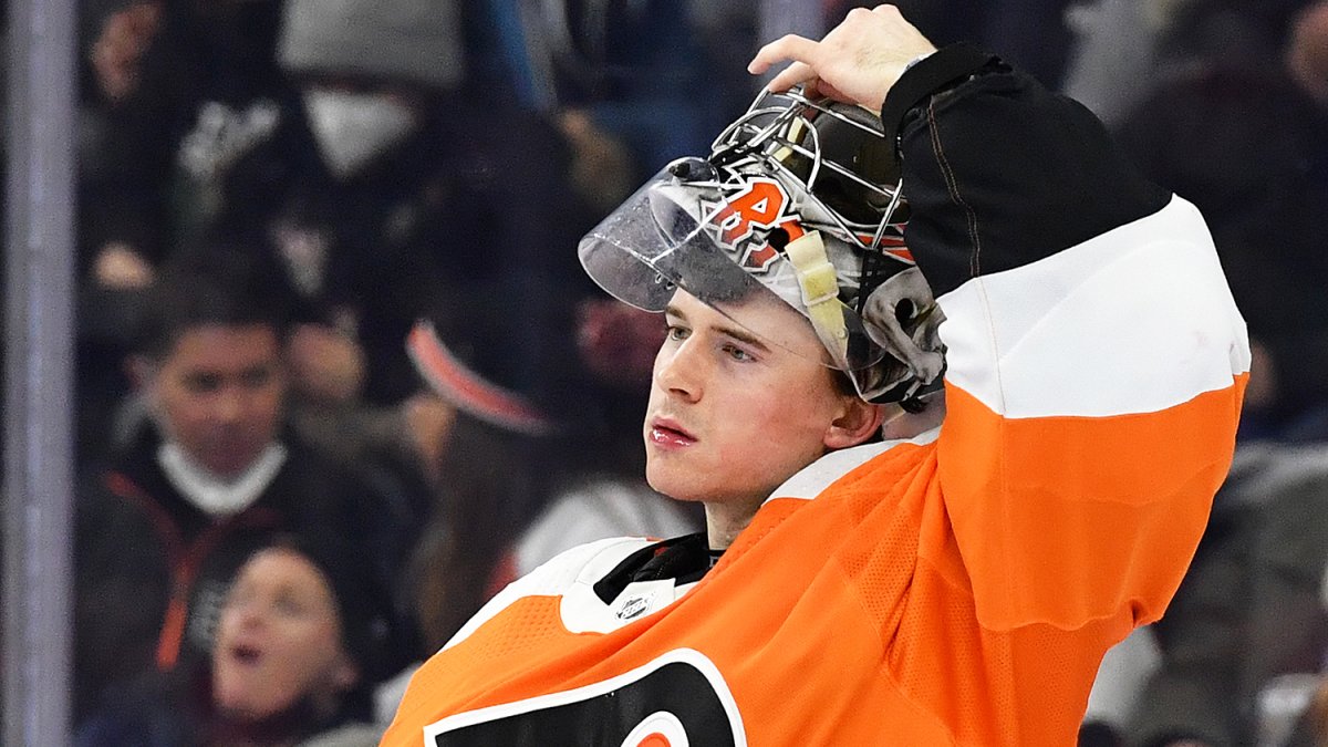 Flyers' Carter Hart out vs. Hurricanes with eye infection