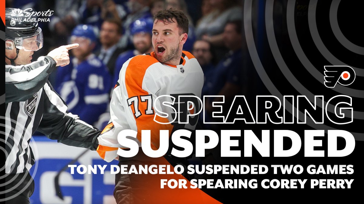 Flyers' Tony DeAngelo suspended for spearing Corey Perry