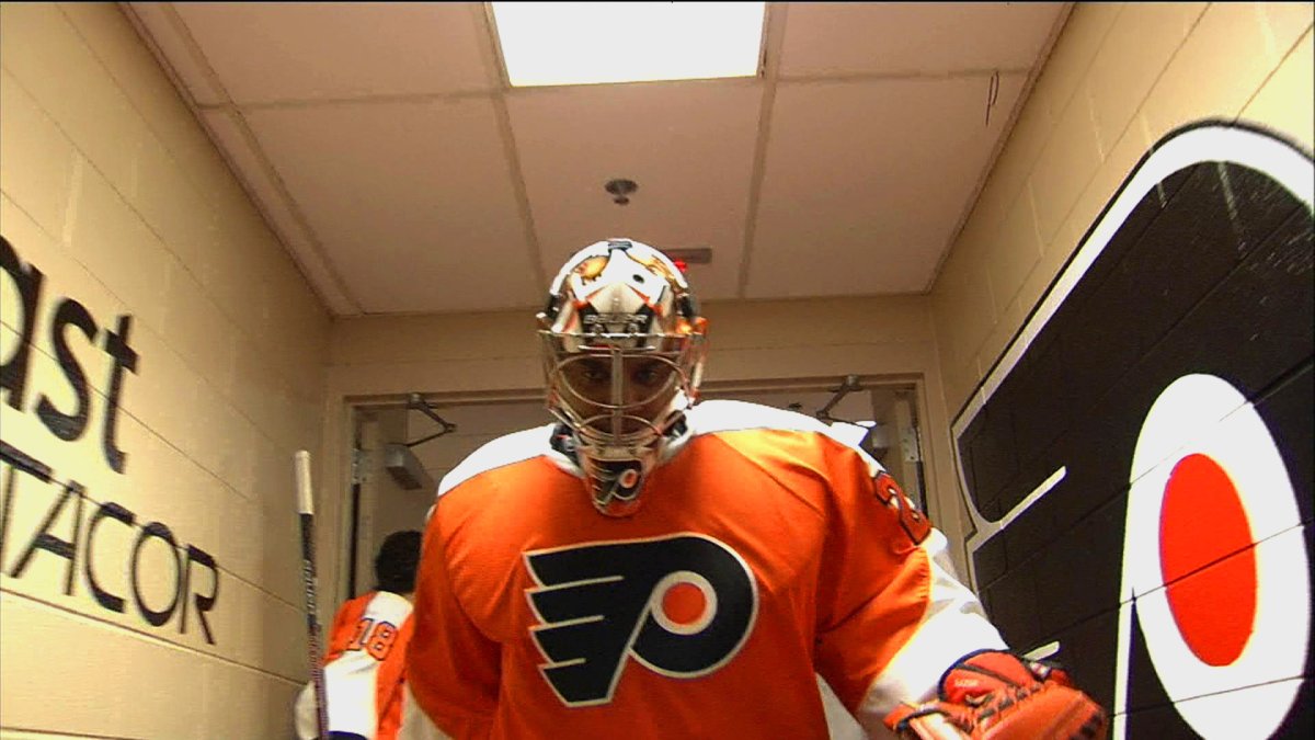 Carter Hart shows off new mask in memory of Ray Emery - HockeyFeed