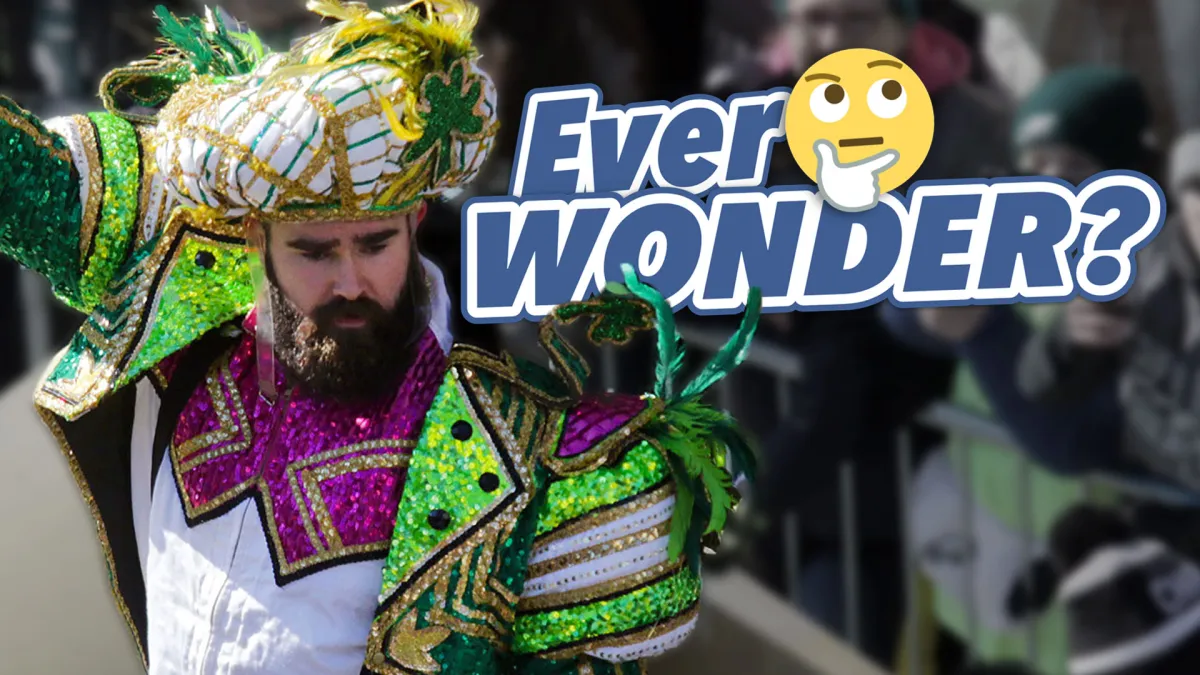 Ever wonder series: How exactly did Jason Kelce end up in his famous  Mummers suit? – NBC Sports Philadelphia