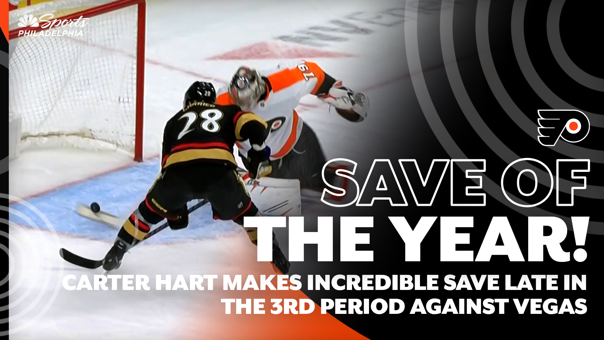 UNREAL SAVE! Carter Hart makes save of the year candidate vs. Vegas – NBC  Sports Philadelphia