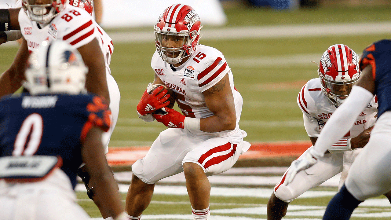 <p>At 5-11, 218, Mitchell is a tough runner who would be an ideal complement to Miles Sanders. He has been very productive in college, averaging 6.2 yards per carry. He also showed some ability as a receiver, catching 46 passes over the last three years for the Ragin’ Cajuns.</p>

