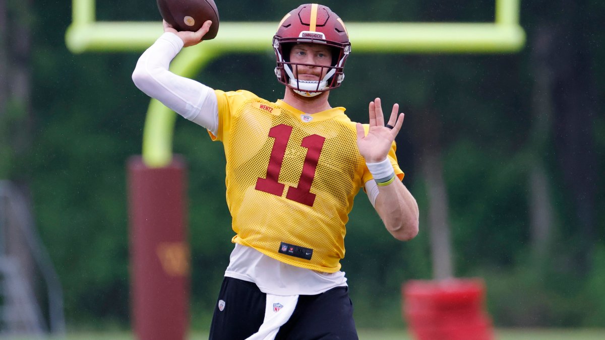 Commanders LOOK: Carson Wentz Training in Washington Jersey, Philadelphia  Eagles Helmet - Sports Illustrated Washington Football News, Analysis and  More