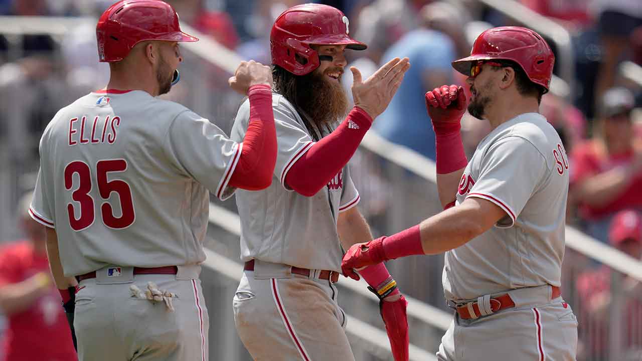 Schwarber, Ellis homer twice as Phillies beat Nationals 11-3 - The