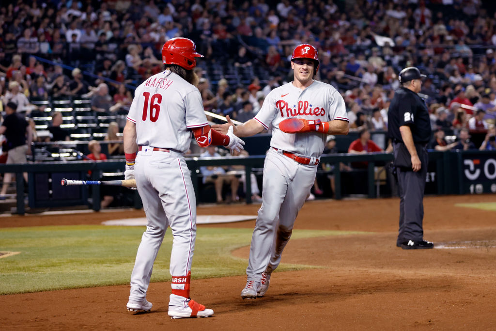 Phillies' J.T. Realmuto hits for historic cycle, benches clear