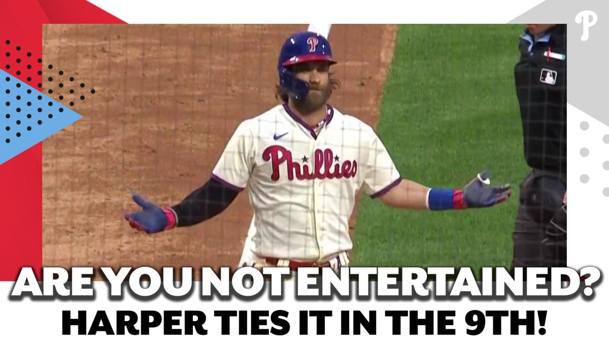 IT HIT THE POLE! IT HIT THE POLE! Harper ties the game with threerun