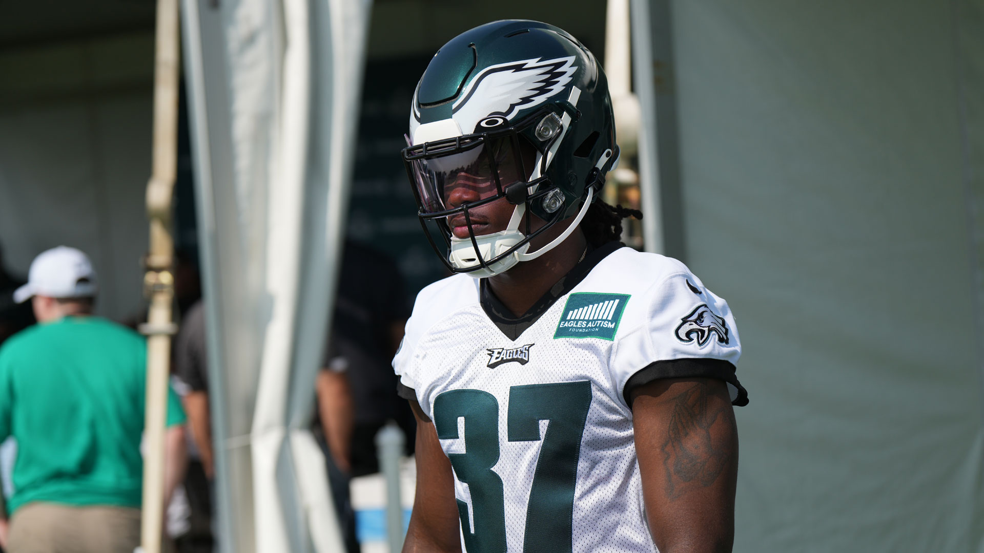 A.J. Brown of the Philadelphia Eagles runs downfield during an NFL News  Photo - Getty Images