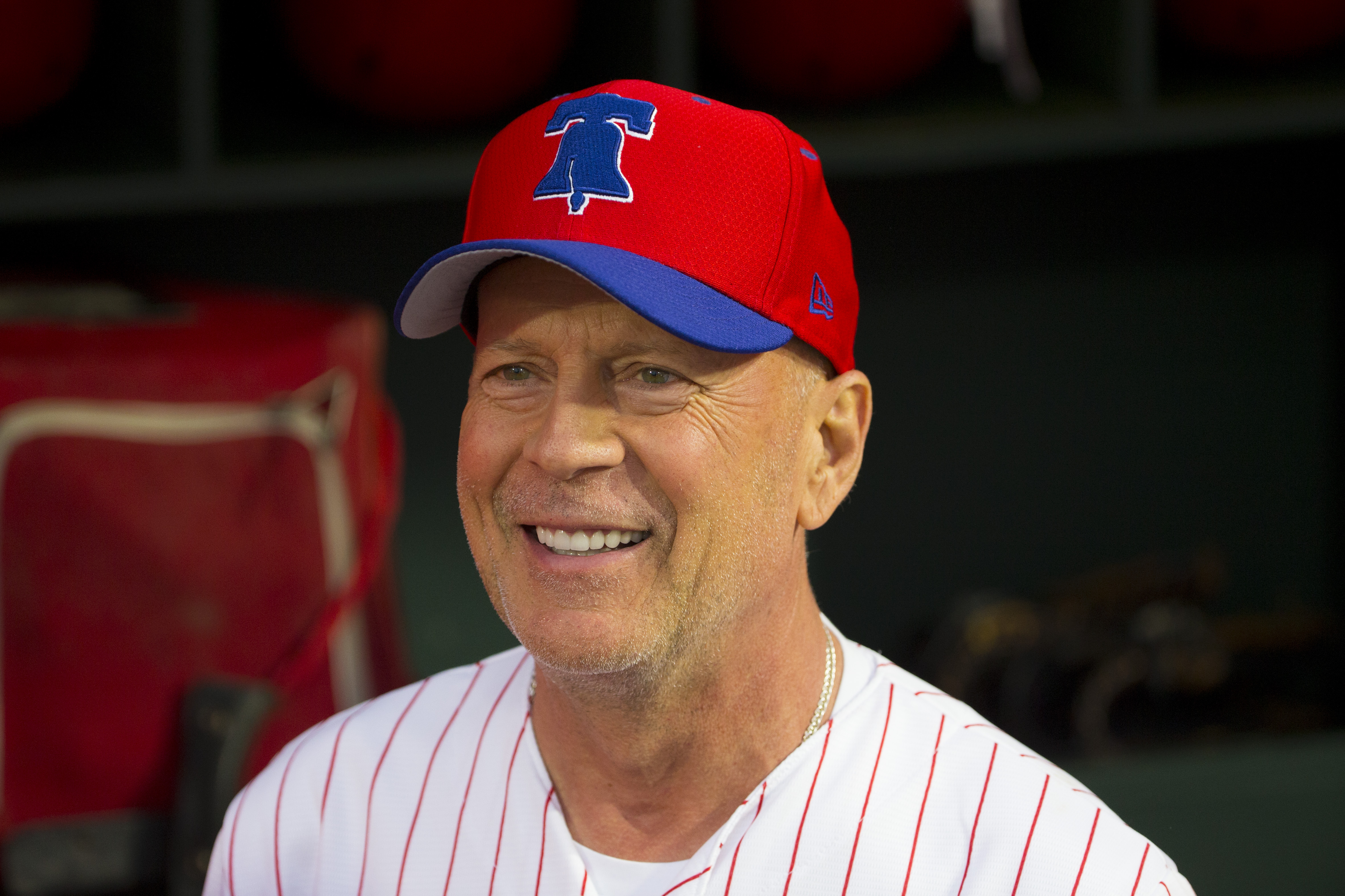 Beloved action star and Jersey guy Bruce Willis is a Phillies fan.