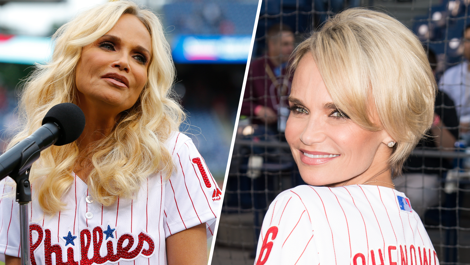 Broadway superstar Kristin Chenoweth wore a Phillies jersey on two separate occasions and even sung.