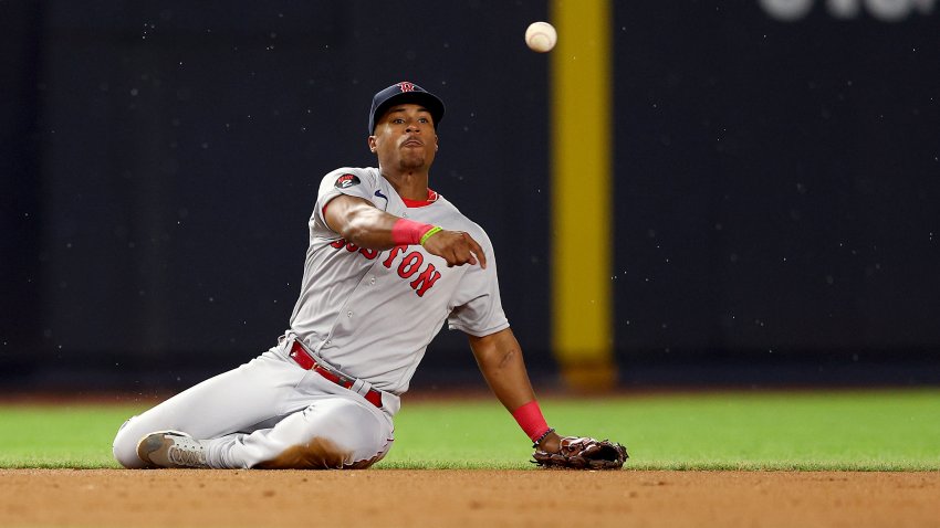 NEW YORK, NEW YORK – JULY 16:  Jeter Downs #20 of the Boston Red Sox fields a hit by Josh Donaldson of the New York Yankees at Yankee Stadium on July 16, 2022 in the Bronx borough of New York City. The New York Yankees defeated the Boston Red Sox 14-1.