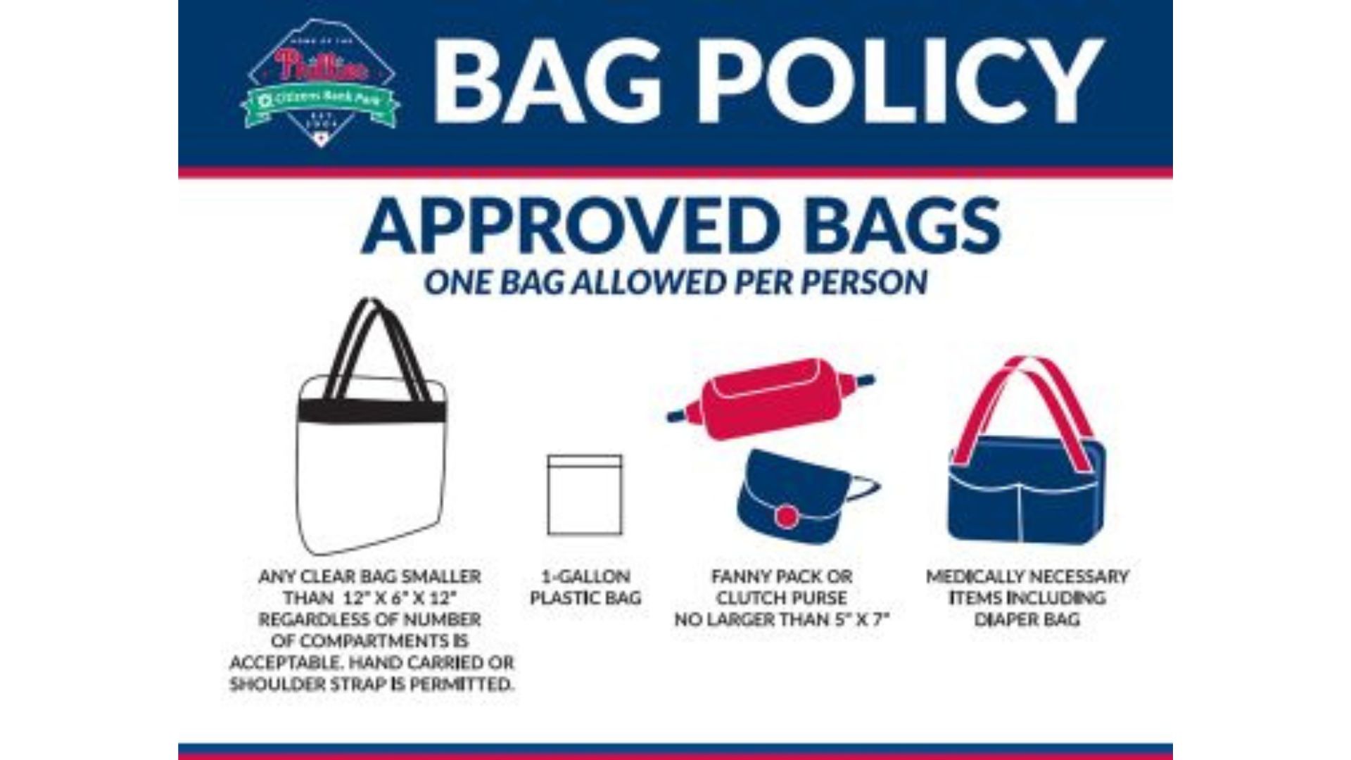 There’s a new bag policy for Phillies games at Citizens Bank Park in