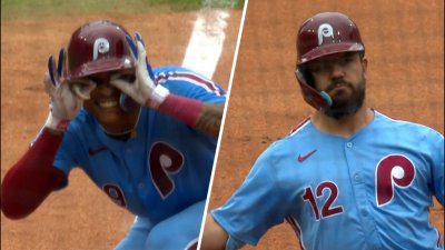Pache and Schwarber's back-to-back hits put the Phillies in front
