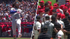 Harper's postgame reaction to nearly being hit twice before benches cleared