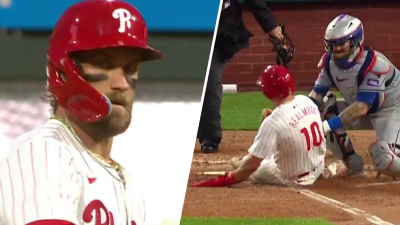 Bryce Harper delivers again! A two-run double gives the Phillies some insurance!