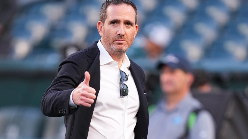 PHILADELPHIA, PENNSYLVANIA – SEPTEMBER 14: General manager Howie Roseman of the Philadelphia Eagles gives a thumbs up prior to the game between the Minnesota Vikings and the Philadelphia Eagles at Lincoln Financial Field on September 14, 2023 in Philadelphia, Pennsylvania. (Photo by Mitchell Leff/Getty Images)