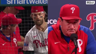 Rob Thomson addresses Bryce Harper's single in the ninth