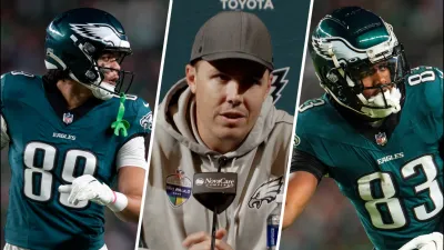 Kellen Moore on Eagles' WR depth amidst injuries to Brown, Smith, and Covey