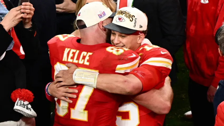 Travis Kelce and Patrick Mahomes