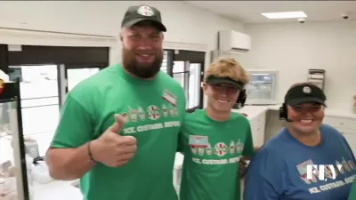 Lane Johnson, Rita's Water Ice raise money for veterans, families of fallen heroes