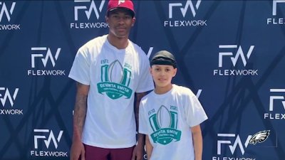 NJ boy battling cancer honored during DeVonta Smith's celebrity softball game