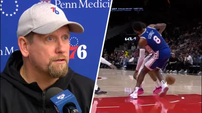 Nick Nurse gives an update on Paul George's knee injury