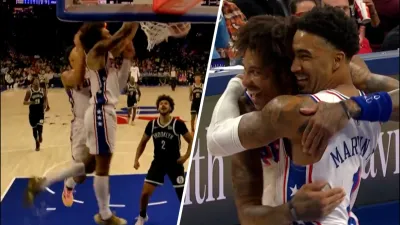 Kelly Oubre Jr. and KJ Martin almost share joint alley-oop vs Nets