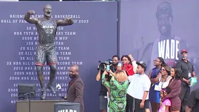 Miami Heat unveil Dwyane Wade statue at Kaseya Center